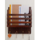 Wooden Mail/Remote Control Holder with Key Hooks. Wooden Mail/Remote Control Holder with Key Hooks.