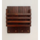 Wooden Mail/Remote Control Holder with Key Hooks. Wooden Mail/Remote Control Holder with Key Hooks.