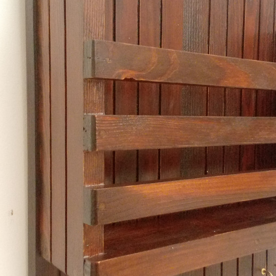 Wooden Mail/Remote Control Holder with Key Hooks. Wooden Mail/Remote Control Holder with Key Hooks.