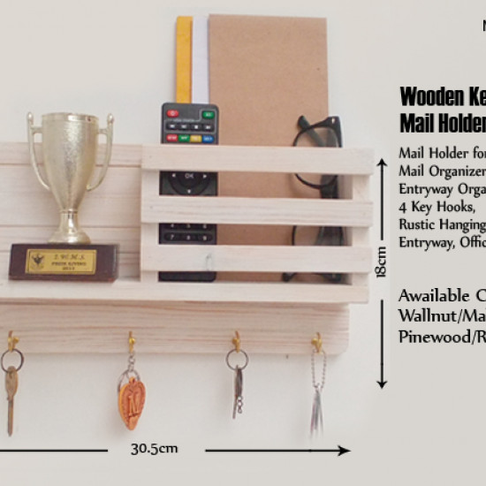 Wooden Wall Decorative Shelf With Key Hooks. Wooden Wall Decorative Shelf With Key Hooks.