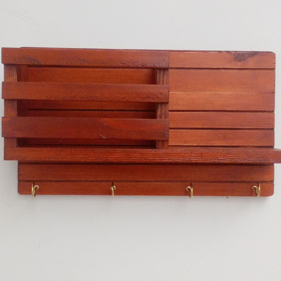 Wooden Wall Decorative Shelf With Key Hooks. Wooden Wall Decorative Shelf With Key Hooks.