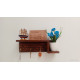 Wooden Wall Decorative Shelf With Key Hooks. Wooden Wall Decorative Shelf With Key Hooks.