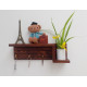Wooden Wall Decorative Shelf With Key Hooks. Wooden Wall Decorative Shelf With Key Hooks.