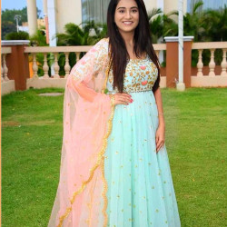 NEW EMBROIDERED ANARKALI SILK FROCK