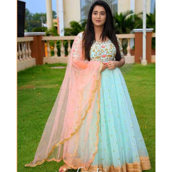 NEW EMBROIDERED ANARKALI SILK FROCK
