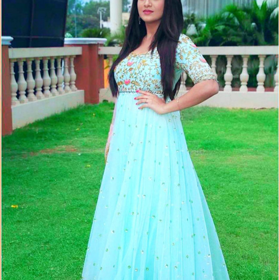 NEW EMBROIDERED ANARKALI SILK FROCK