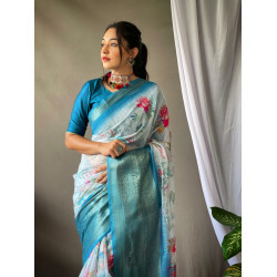 LINEN PRINTED SAREE
