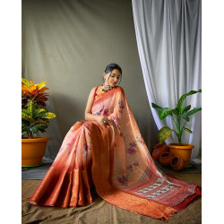 LINEN PRINTED SAREE