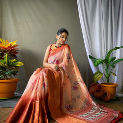 LINEN PRINTED SAREE
