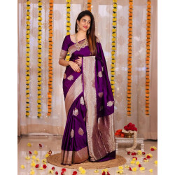 Lichi Silk Saree with blouce