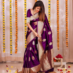Lichi Silk Saree with blouce