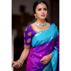 Art Silk Jacquard Saree  With Unstitched  Blouse