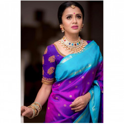 Art Silk Jacquard Saree  With Unstitched  Blouse