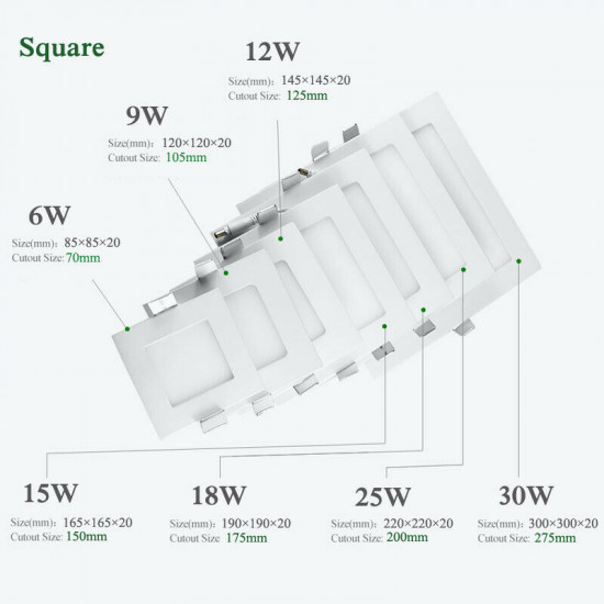 LED PANEL LIGHTS SQUARE- 24W