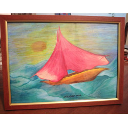 "Sailing" Crayon Wall Art