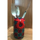 Holly Jolly Christmas Pencil & Cutlery Holder
