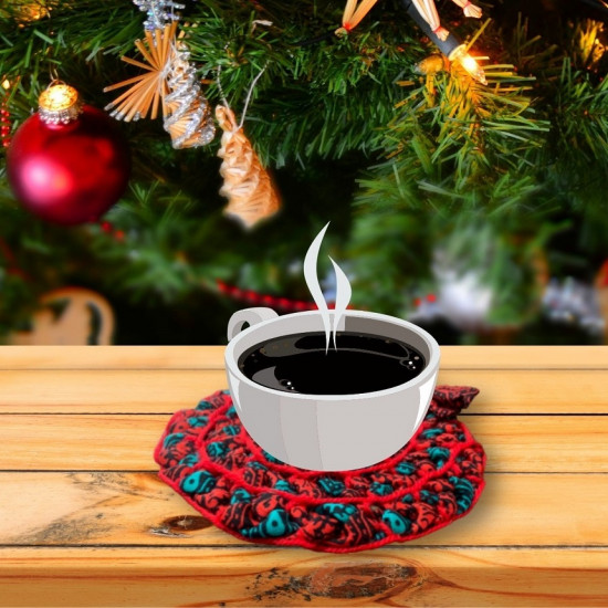 Christmas Wreath Fabric Coaster