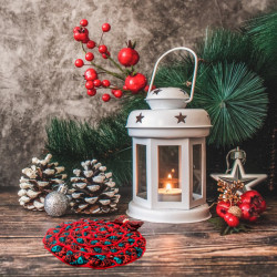 Christmas Wreath Fabric Coaster