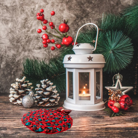 Christmas Wreath Fabric Coaster