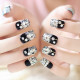 24 Pcs Black Rhinestones Nails