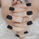 24pcs Dark Matte French Nails Frosted Designed