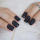 24pcs Dark Matte French Nails Frosted Designed