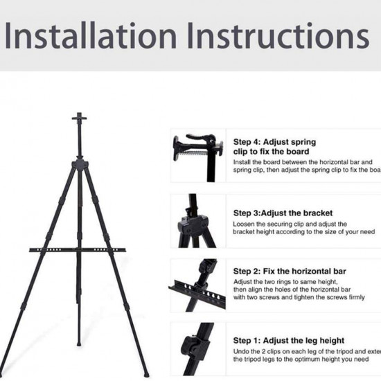 52-162cm Adjustable Easel with Carrying Bag