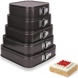 square shape cake mould 5 Pcs set
