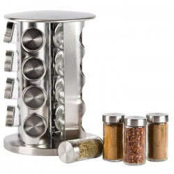 Rotating spice carousel rack 16 pcs stainless stee
