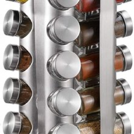 Rotating spice carousel rack 16 pcs stainless stee Rotating spice carousel rack 16 pcs stainless stee