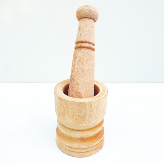 Wooden Mortar and Pestle