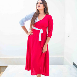 TWO COLOUR LONG SLEEVE FROCK