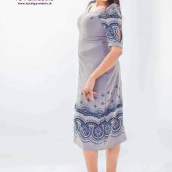 POLY LINEN BORDER FRONT OPEN FROCK