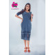 POLY LINEN BORDER FRONT OPEN FROCK POLY LINEN BORDER FRONT OPEN FROCK