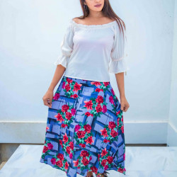 LINEN PRINTED YORK BLOUSE
