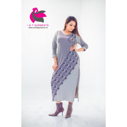 LONG SLEEVE POLY LINEN MAXI FROCK