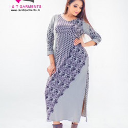 LONG SLEEVE POLY LINEN MAXI FROCK