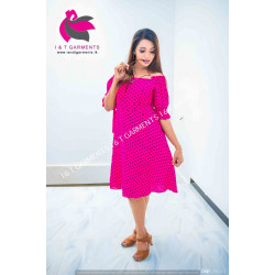 OFF SHOULDER DOT FROCK