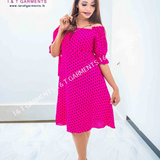 OFF SHOULDER DOT FROCK OFF SHOULDER DOT FROCK