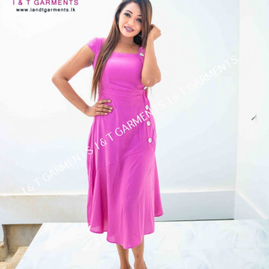 SHORT SLEEVE SIDE BUTTON FROCK SHORT SLEEVE SIDE BUTTON FROCK