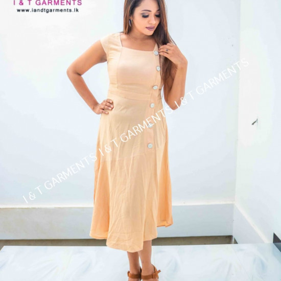 SHORT SLEEVE SIDE BUTTON FROCK SHORT SLEEVE SIDE BUTTON FROCK