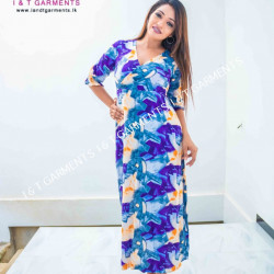 CROSS NECK WITH SLEEVE ELASTIC FROCK