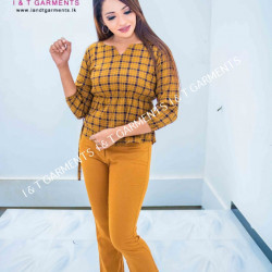 RAYON WAIST ELASTIC BLOUSE