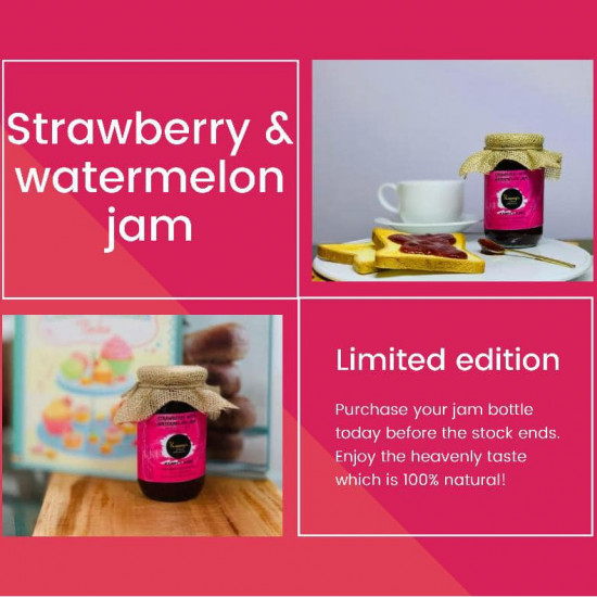 Strawberry & Watermelon Jam (ස්ට්රෝබර් සමග කොමඩු) Strawberry & Watermelon Jam (ස්ට්රෝබර් සමග කොමඩු)