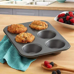 6pcs -Non-Stick Metal Cup Cake Tray