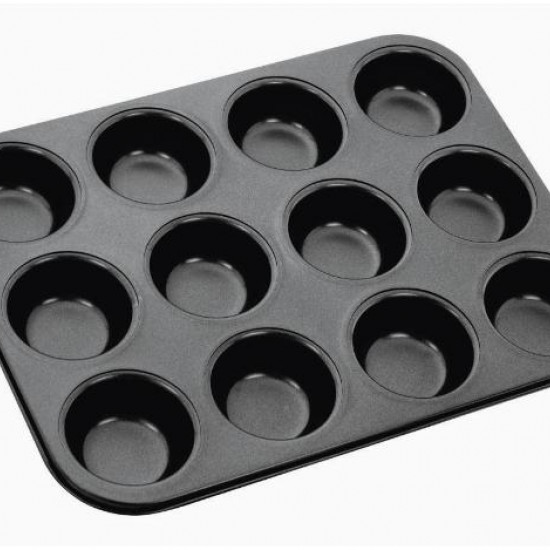 12 pcs -Non-Stick Metal Cup Cake Tray 12 pcs -Non-Stick Metal Cup Cake Tray