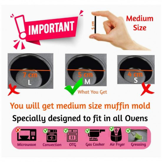 12 pcs -Non-Stick Metal Cup Cake Tray 12 pcs -Non-Stick Metal Cup Cake Tray