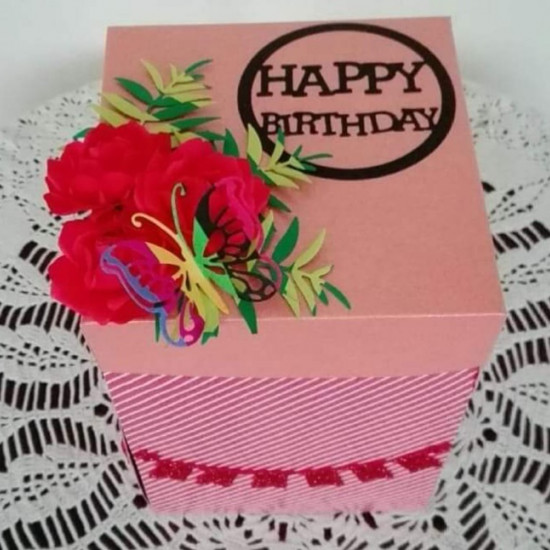 Explosion  box with 3D cake
