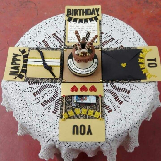 Explosion  box with 3D cake