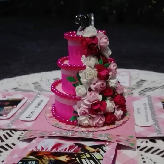 Explosion  box with 3D cake